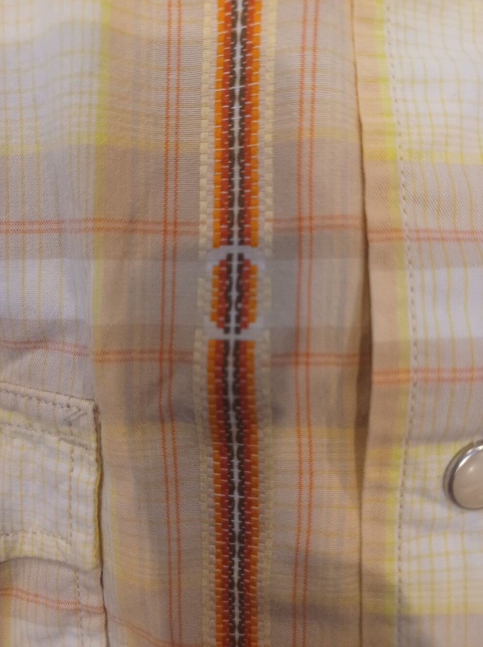 💛🔥🧡LUCKY BRAND COWGIRL COWBOY LONG SLEEVE PEARL SNAP SHIRT SMALL